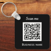QR-Code-Business-Logo Beruflich Schwarz Schlüsselanhänger (Vorderseite)