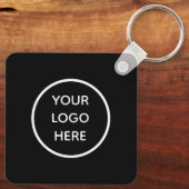 QR-Code-Business-Logo Beruflich Schwarz Schlüsselanhänger (Rückseite)
