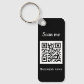 QR-Code-Business-Logo Beruflich Schwarz Schlüsselanhänger (Vorderseite)