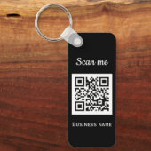 QR-Code-Business-Logo Beruflich Schwarz Schlüsselanhänger (Vorderseite)