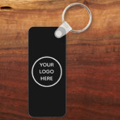 QR-Code-Business-Logo Beruflich Schwarz Schlüsselanhänger (Rückseite)