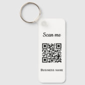 QR-Code-Business-Logo Beruflich Schwarz Schlüsselanhänger (Vorderseite)