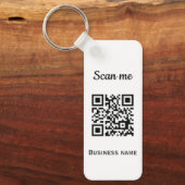 QR-Code-Business-Logo Beruflich Schwarz Schlüsselanhänger (Vorderseite)