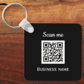 QR-Code-Business-Logo Beruflich Schwarz Schlüsselanhänger (Vorderseite)