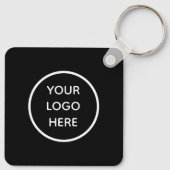 QR-Code-Business-Logo Beruflich Schwarz Schlüsselanhänger (Rückseite)