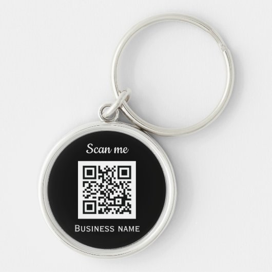 QR-Code-Business-Logo Beruflich Schwarz Schlüsselanhänger (Vorne)