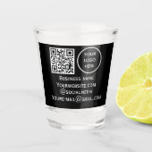 QR-Code-Business-Logo Beruflich Schwarz Schnapsglas (Vorderseite)