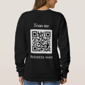 QR-Code-Business-Logo Beruflich Schwarz Sweatshirt (Rückseite)