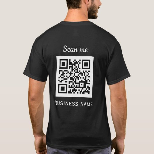 QR-Code-Business-Logo Beruflich Schwarz T-Shirt (Rückseite)