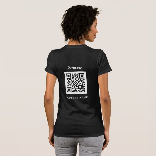 QR-Code-Business-Logo Beruflich Schwarz T-Shirt (Schwarz voll)