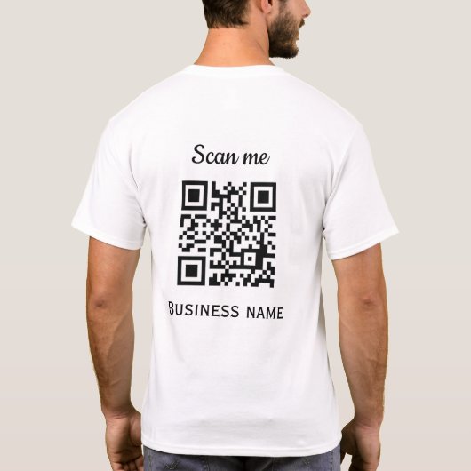 QR-Code-Business-Logo Beruflich Schwarz T-Shirt (Rückseite)