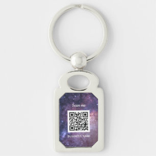 QR Code Business Logo Beruflich Space Galaxy Schlüsselanhänger
