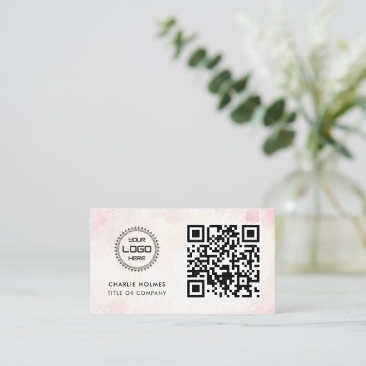 QR-Code-Business-Logo | Beruflich und modern Visitenkarte (Stehend Vorderseite)