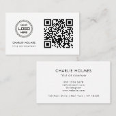 QR-Code-Business-Logo | Beruflich und modern Visitenkarte (Vorne/Hinten)
