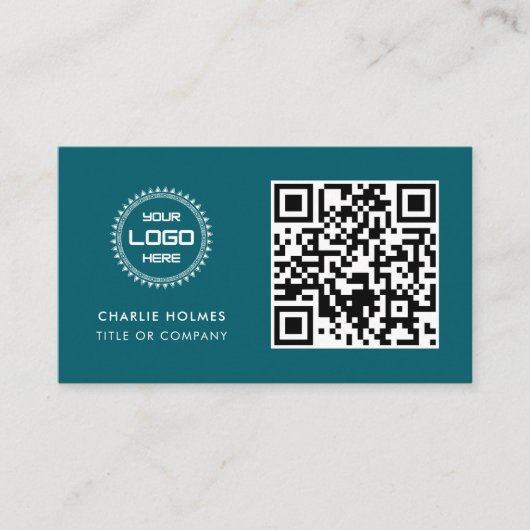 QR-Code-Business-Logo | Beruflich und modern Visitenkarte (Vorderseite)