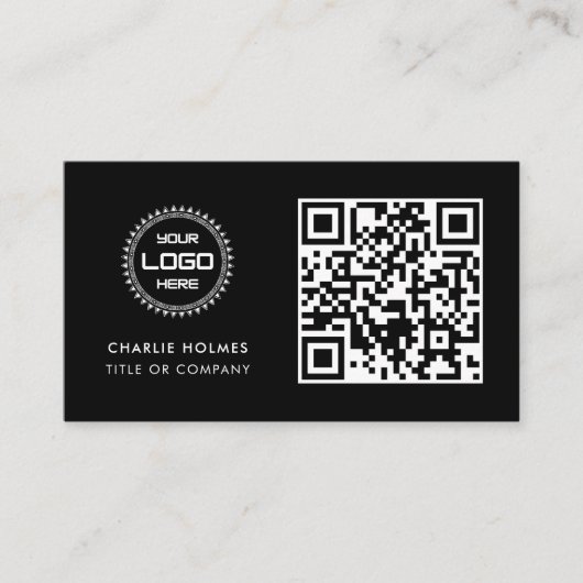 QR-Code-Business-Logo | Beruflich und modern Visitenkarte (Vorderseite)
