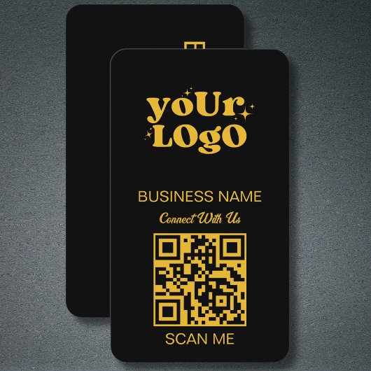 QR-Code-Business-Logo | Black Gold Modern Visitenkarte