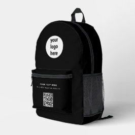 QR Code Business Logo Black Minimalist Business Bedruckter Rucksack