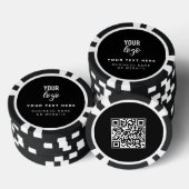 QR Code Business Logo Black Minimalist Business Pokerchips (Stapel)