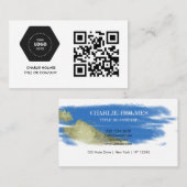 QR-Code-Business-Logo | Black Modern Beruflich Visitenkarte (Vorne/Hinten)