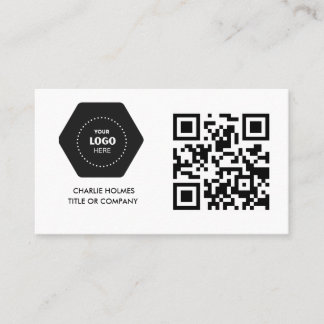 QR-Code-Business-Logo | Black Modern Beruflich Visitenkarte