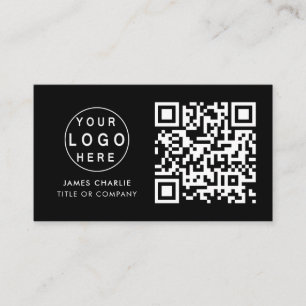 QR-Code-Business-Logo Black Modern Beruflich Visitenkarte