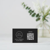 QR-Code-Business-Logo | Black Modern Beruflich Visitenkarte (Stehend Vorderseite)