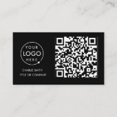 QR-Code-Business-Logo | Black Modern Beruflich Visitenkarte (Vorderseite)