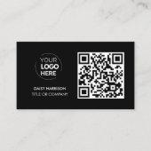 QR-Code-Business-Logo | Black Modern Beruflich Visitenkarte (Vorderseite)
