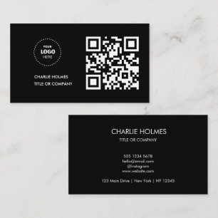 QR-Code-Business-Logo Black Modern Beruflich Visitenkarte
