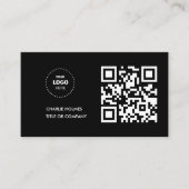 QR-Code-Business-Logo | Black Modern Beruflich Visitenkarte (Vorderseite)