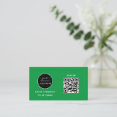 QR-Code-Business-Logo | Black Modern Beruflich Visitenkarte (Stehend Vorderseite)