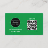QR-Code-Business-Logo | Black Modern Beruflich Visitenkarte (Vorderseite)
