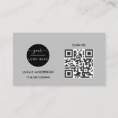 QR-Code-Business-Logo | Black Modern Beruflich Visitenkarte (Vorderseite)