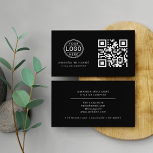QR-Code-Business-Logo   Black Modern Beruflich Visitenkarte