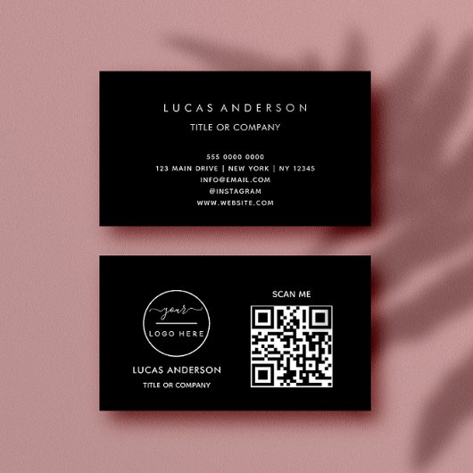 QR-Code-Business-Logo | Black Modern Beruflich Visitenkarte