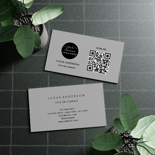 QR-Code-Business-Logo | Black Modern Beruflich Visitenkarte