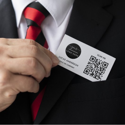 QR-Code-Business-Logo | Black Modern Beruflich Visitenkarte