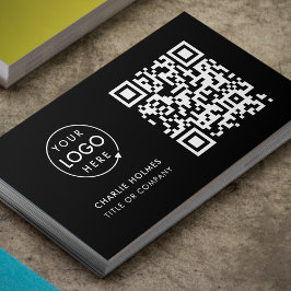 QR-Code-Business-Logo | Black Modern Beruflich Visitenkarte