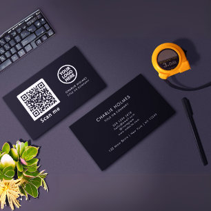 QR-Code-Business-Logo Black Modern Beruflich Visitenkarte