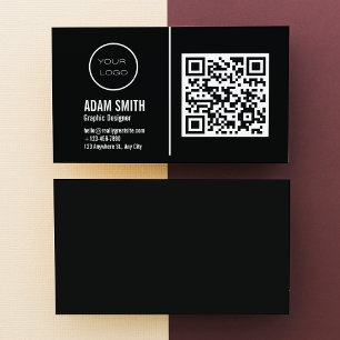 QR-Code-Business-Logo Black Modern Beruflich Visitenkarte