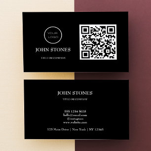 QR-Code-Business-Logo Black Modern Beruflich Visitenkarte