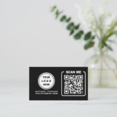 QR-Code-Business-Logo | Black Modern Beruflich Visitenkarte (Stehend Vorderseite)
