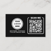 QR-Code-Business-Logo | Black Modern Beruflich Visitenkarte (Vorderseite)