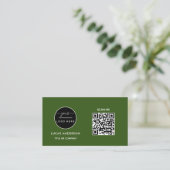 QR-Code-Business-Logo | Black Modern Beruflich Visitenkarte (Stehend Vorderseite)
