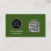 QR-Code-Business-Logo | Black Modern Beruflich Visitenkarte (Vorderseite)