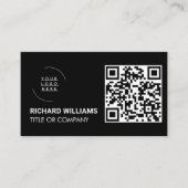 QR-Code-Business-Logo | Black Modern Beruflich Visitenkarte (Vorderseite)