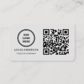 QR-Code-Business-Logo | Black Modern Beruflich Visitenkarte (Vorderseite)