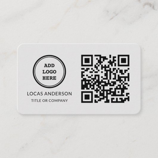 QR-Code-Business-Logo | Black Modern Beruflich Visitenkarte (Vorderseite)