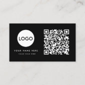 QR-Code-Business-Logo | Black Modern Beruflich Visitenkarte (Vorderseite)